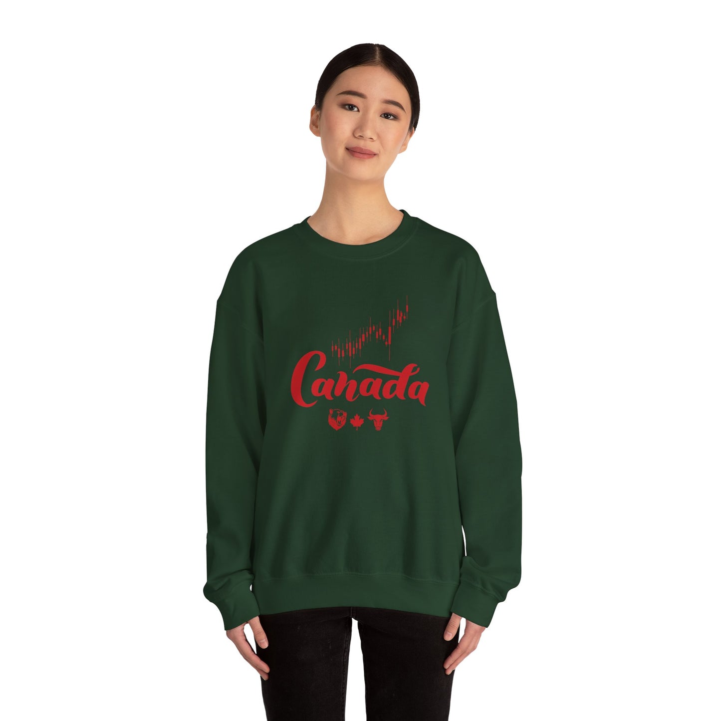 Bear Maple Bull Canada Unisex Heavy Blend™ Crewneck Sweatshirt