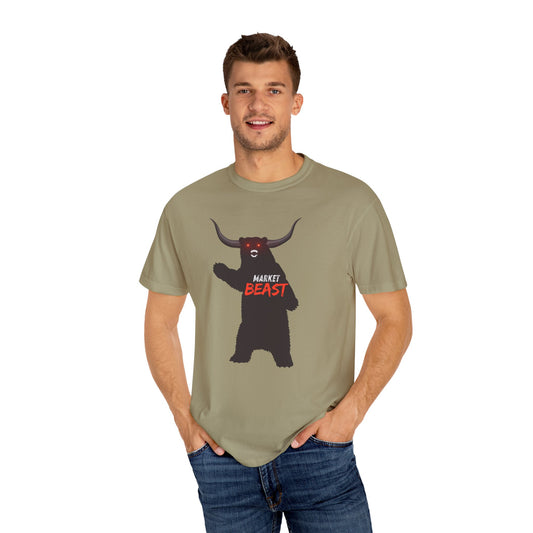 Market Beast Laser Eyes Unisex Garment-Dyed T-shirt