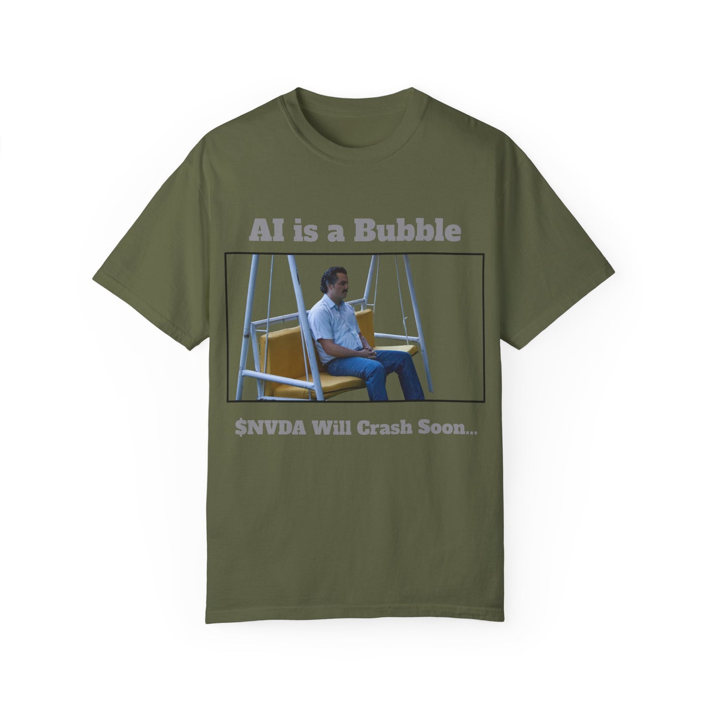 AI is a Bubble Unisex Garment-Dyed T-shirt