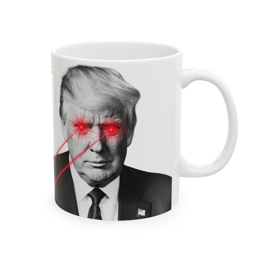 Trump Laser Eyes BTC Ceramic Mug, (11oz, 15oz)