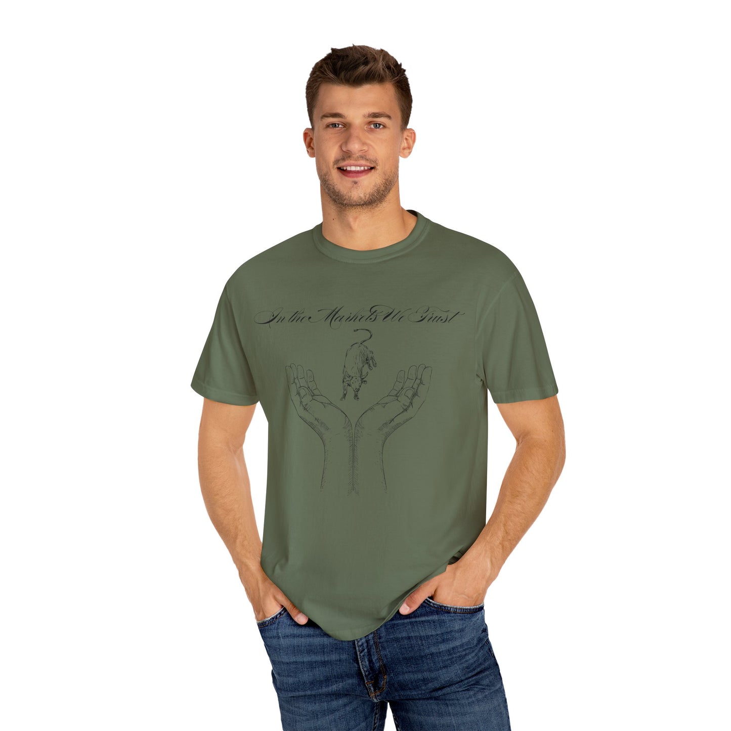 In the Markets We Trust Unisex Garment-Dyed T-shirt