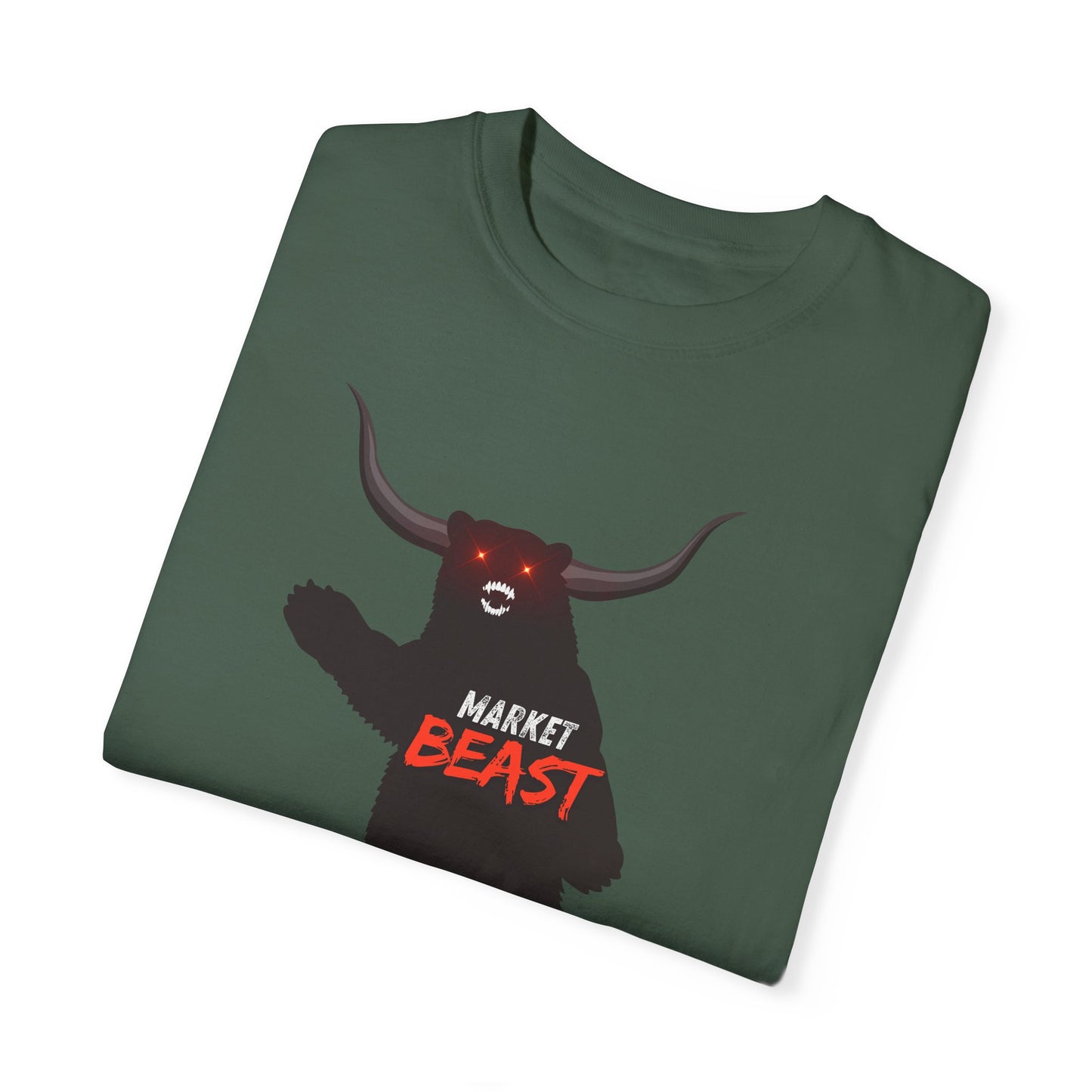 Market Beast Laser Eyes Unisex Garment-Dyed T-shirt