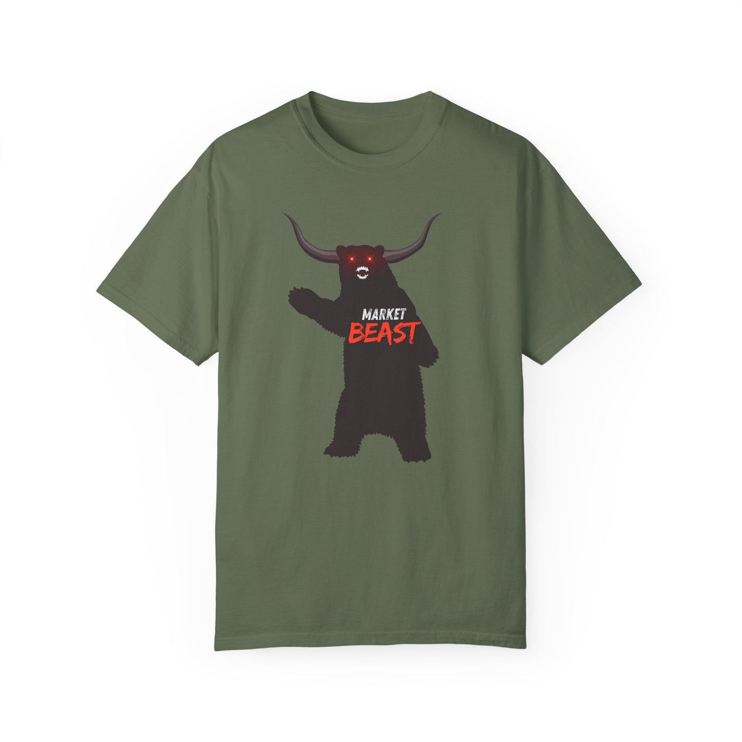 Market Beast Laser Eyes Unisex Garment-Dyed T-shirt