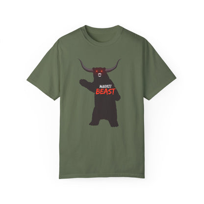 Market Beast Laser Eyes Unisex Garment-Dyed T-shirt