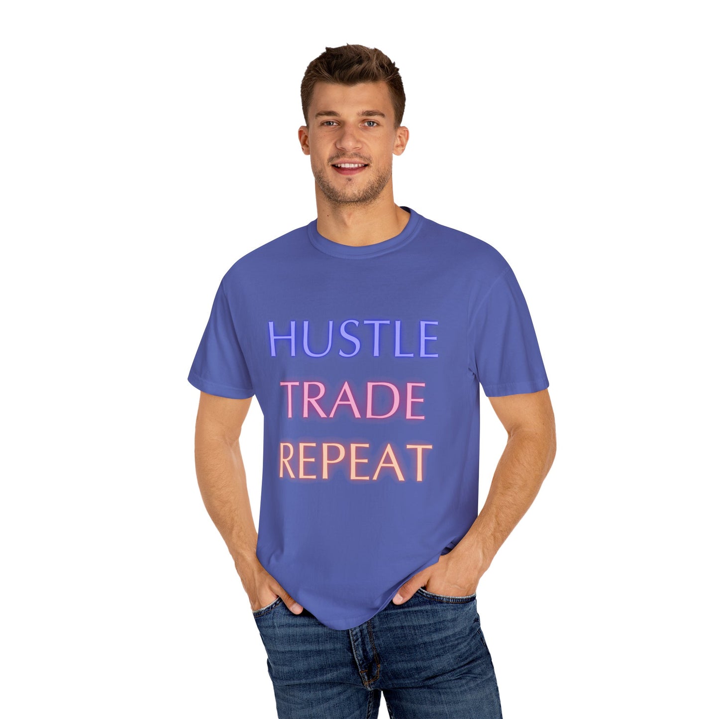 Hustle Trade Repeat Unisex Garment-Dyed T-shirt