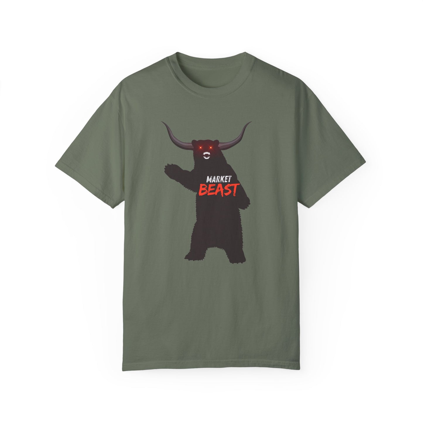 Market Beast Laser Eyes Unisex Garment-Dyed T-shirt