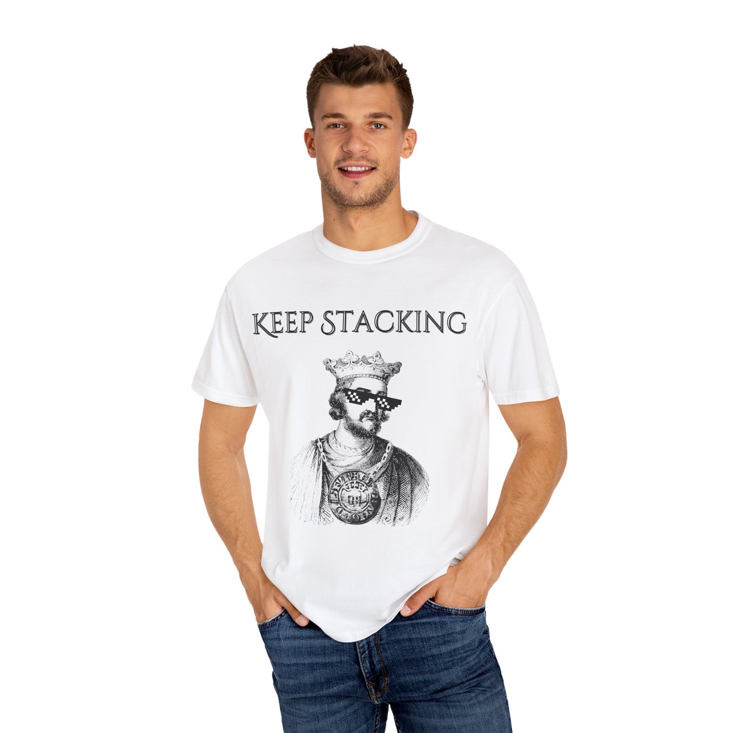 King Henry III Silver Stacker Unisex Garment-Dyed T-shirt