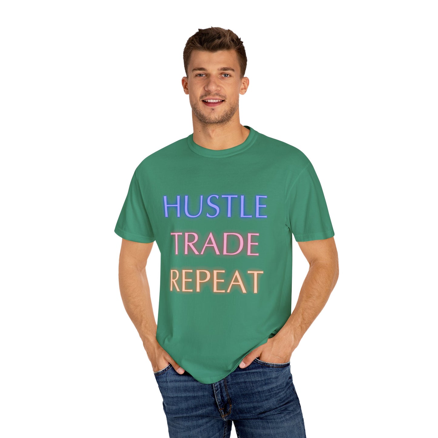 Hustle Trade Repeat Unisex Garment-Dyed T-shirt
