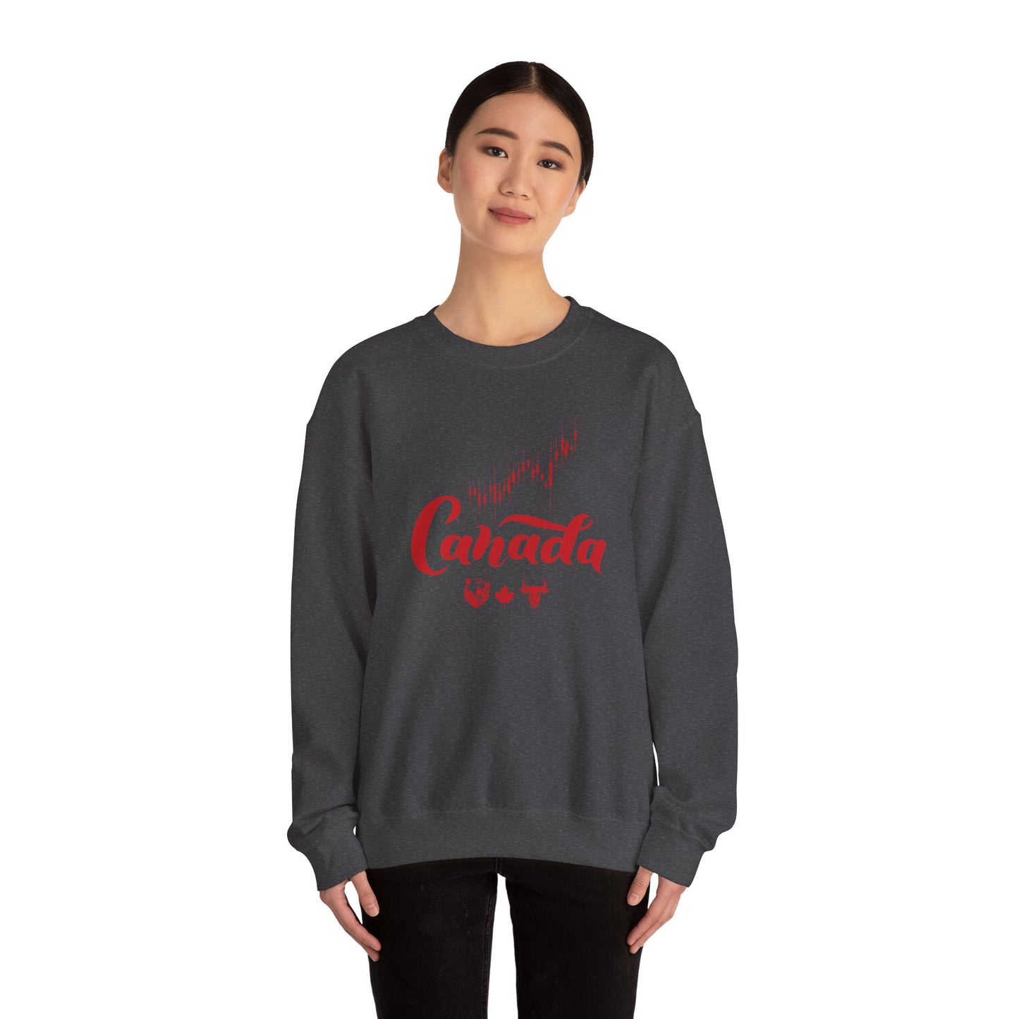 Bear Maple Bull Canada Unisex Heavy Blend™ Crewneck Sweatshirt