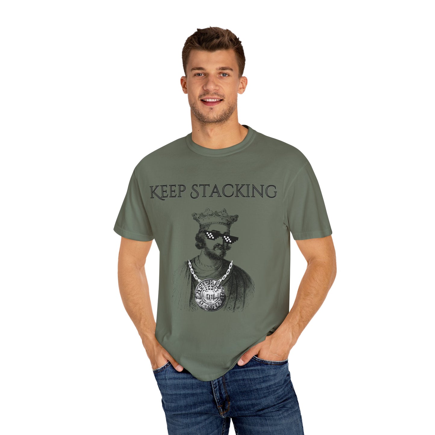 King Henry III Silver Stacker Unisex Garment-Dyed T-shirt