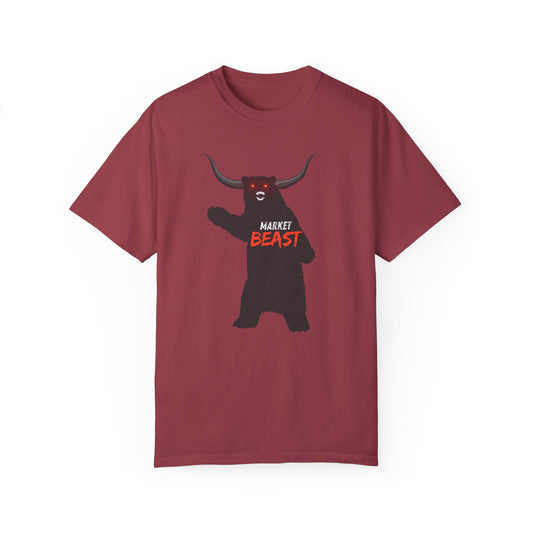 Market Beast Laser Eyes Unisex Garment-Dyed T-shirt