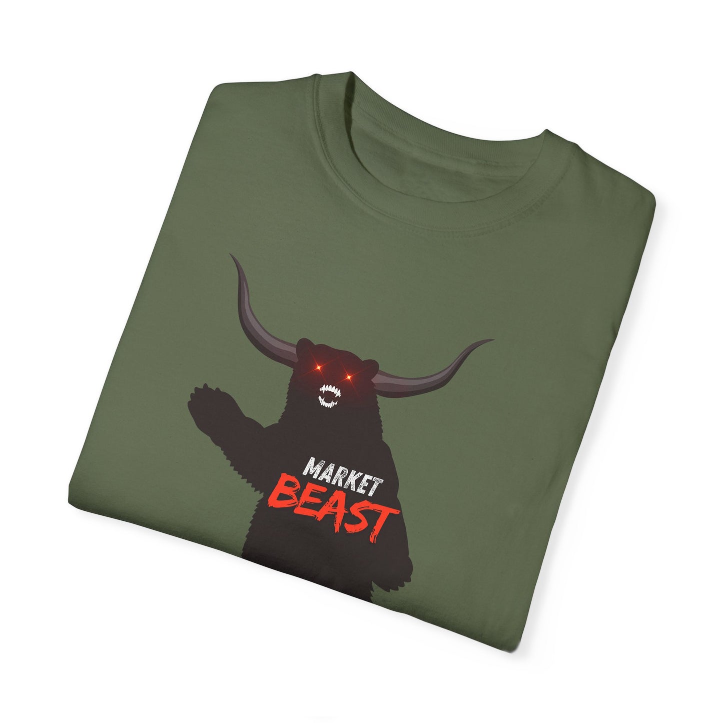 Market Beast Laser Eyes Unisex Garment-Dyed T-shirt