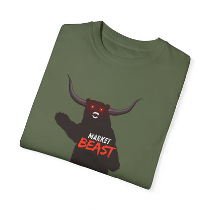 Market Beast Laser Eyes Unisex Garment-Dyed T-shirt