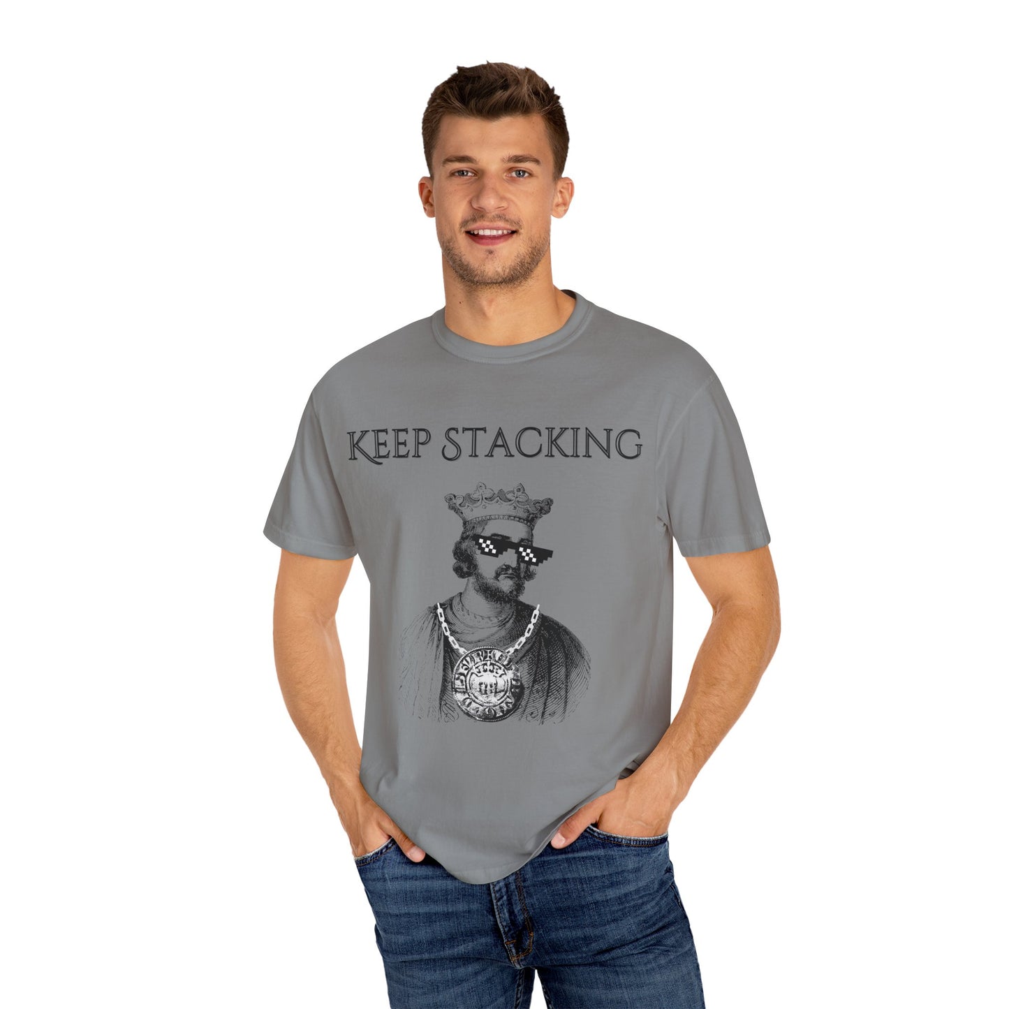 King Henry III Silver Stacker Unisex Garment-Dyed T-shirt