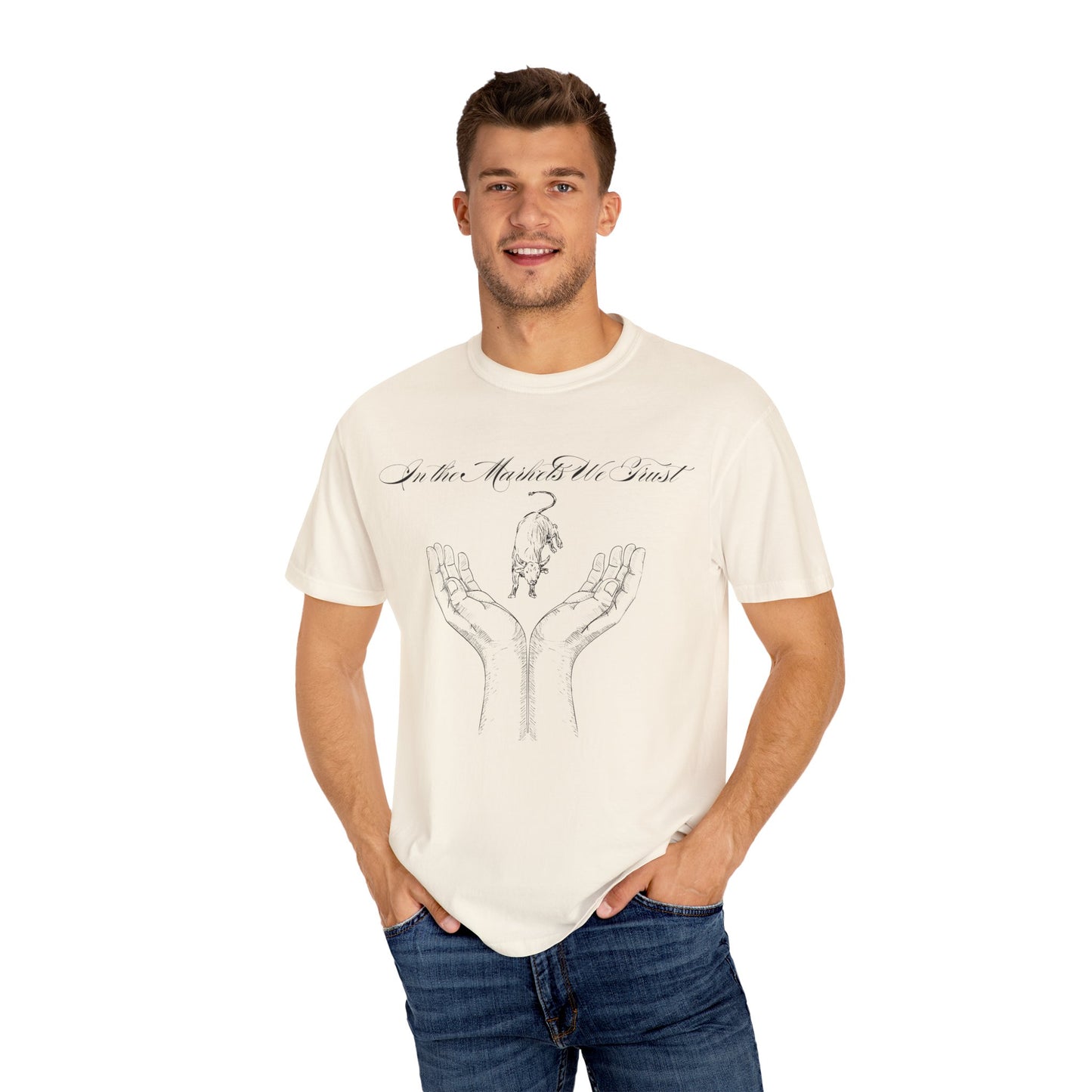 In the Markets We Trust Unisex Garment-Dyed T-shirt