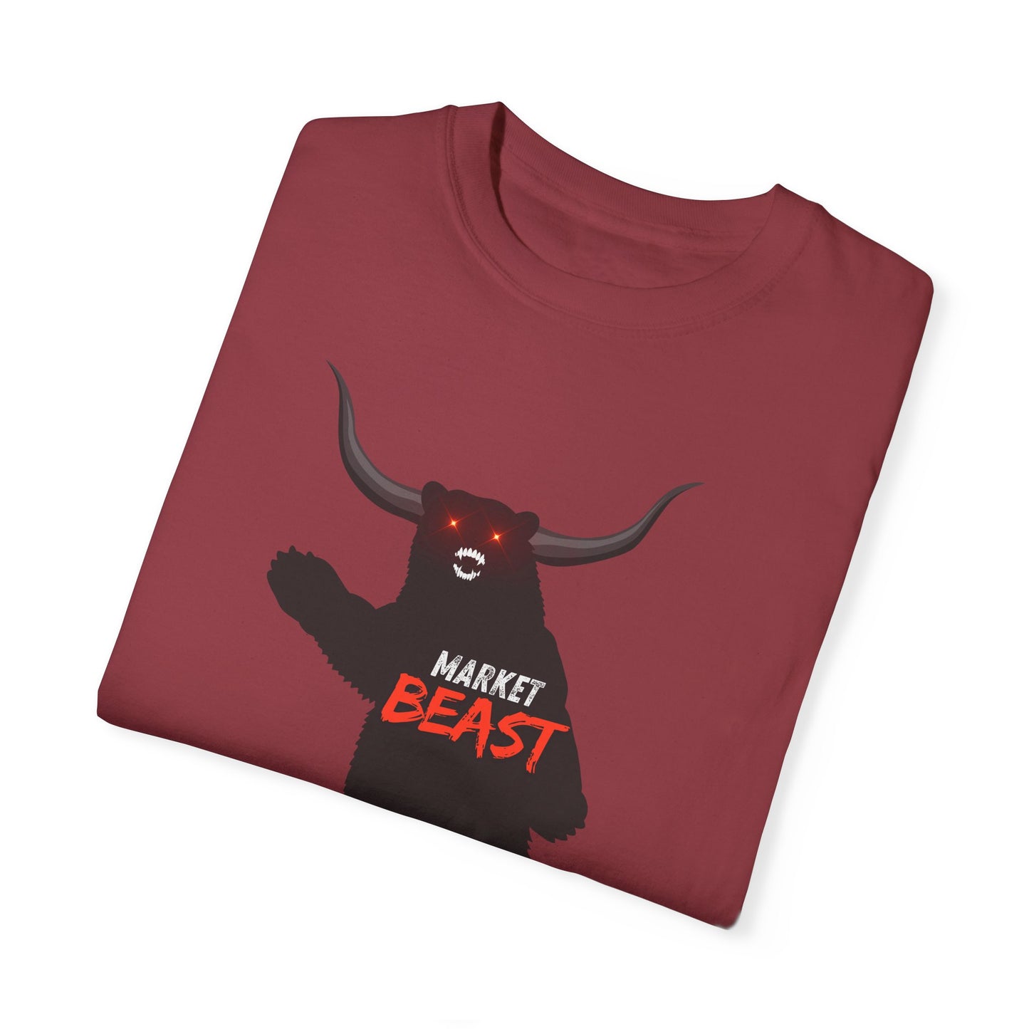 Market Beast Laser Eyes Unisex Garment-Dyed T-shirt