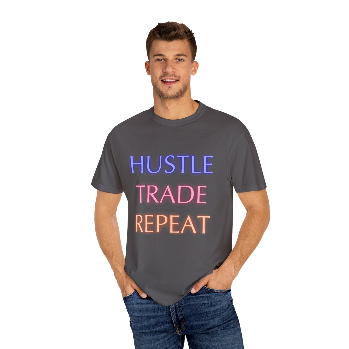Hustle Trade Repeat Unisex Garment-Dyed T-shirt