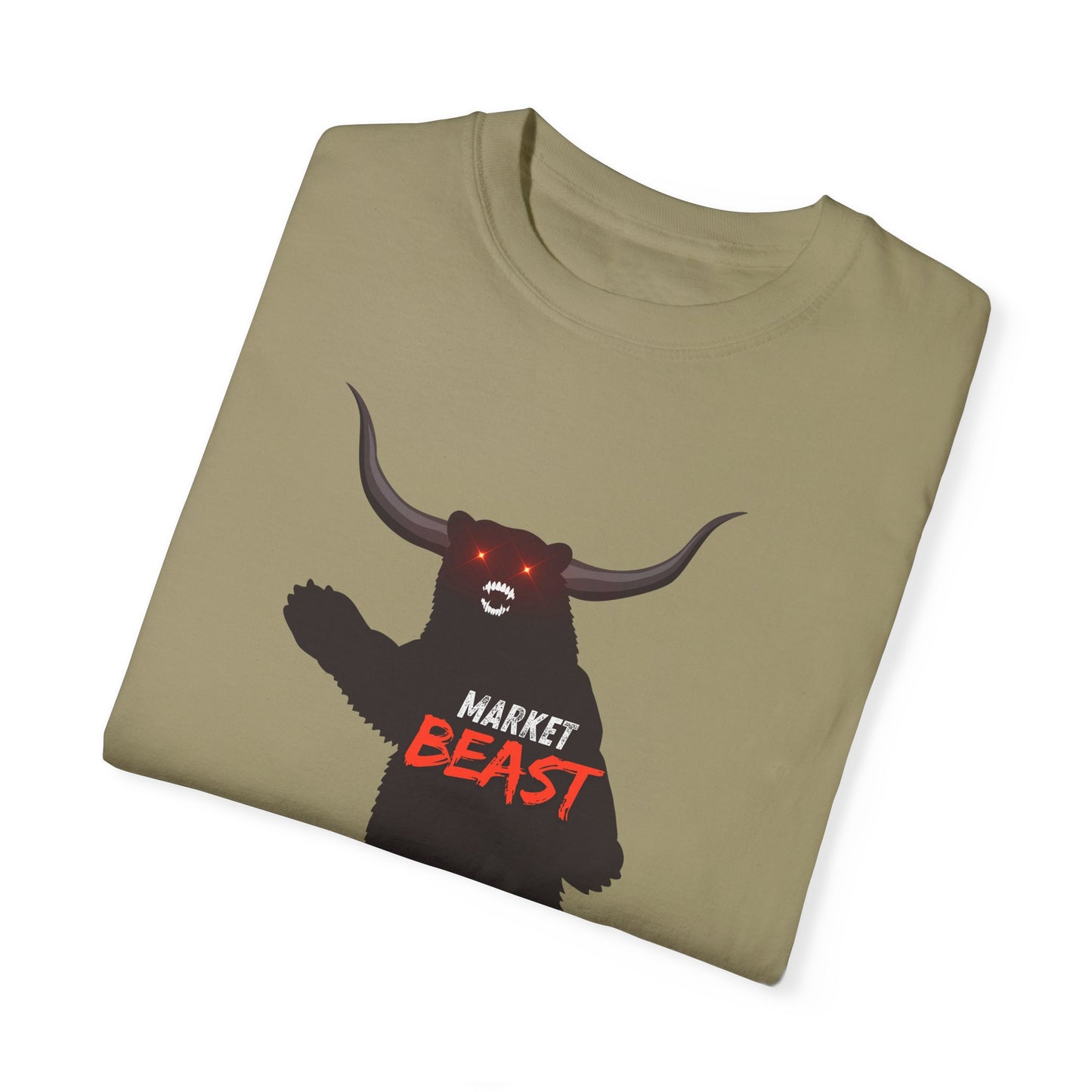 Market Beast Laser Eyes Unisex Garment-Dyed T-shirt